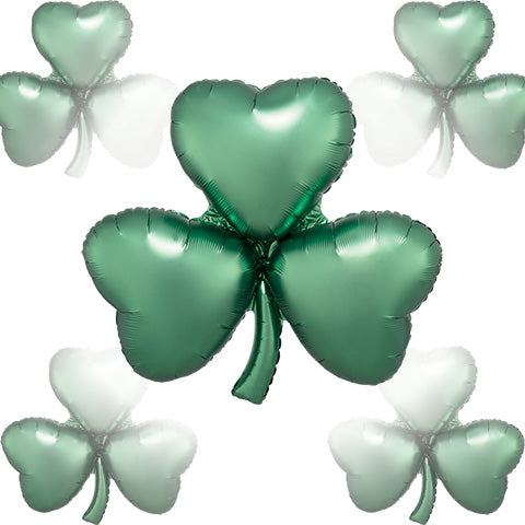 29in Satin Emerald SHAMROCK - SuperShape Foil Balloon - Pack of 5