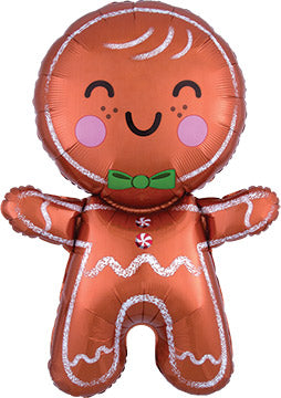 31in Happy GINGERBREAD MAN (PKG) SuperShape Foil Balloon