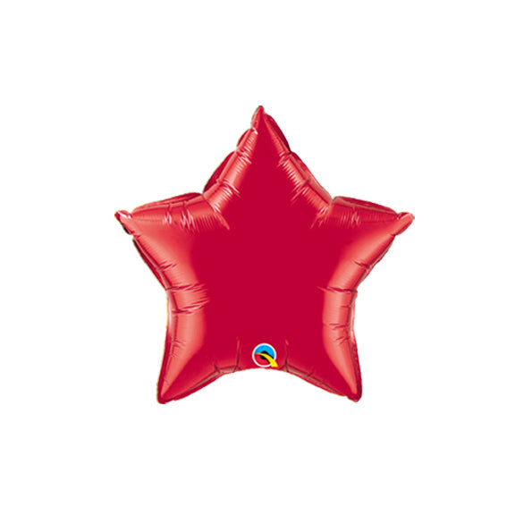 4in RUBY Star Qualatex Foil - Pack of 25