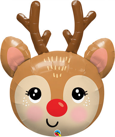 35in Red-Nosed REINDEER - Pack of 5 - Foil Balloon