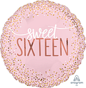 SWEET SIXTEEN Blush (PKG) - Standard HX - Round Foil Balloon