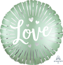 Satin LOVE Burst - Standard Satin XL - Round Foil Balloon (PKG)