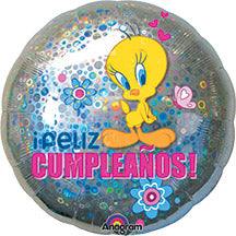 18in Feliz Cumpleanos Tweety (Holographic) Pack of 10