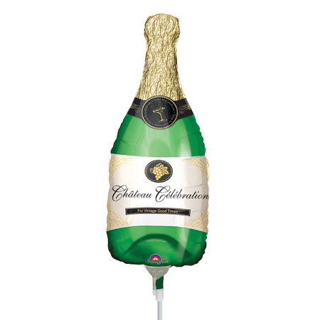 14in Champagne BOTTLE -  Pack of 10 - Mini Shape - Foil Balloon