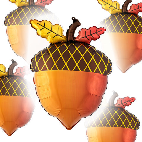 21in Fall ACORN - Junior Shape Foil Balloon - Pack of 5