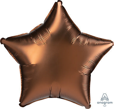 19in COCOA Brown LUXE- Star Shaped- Pack of 10 - Foil Balloon