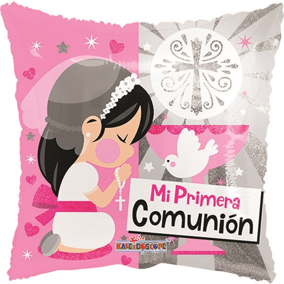 18in Mi Primera COMUNION - Pack of 10 - Iconos - Round Foil Balloon