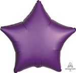 19in PURPLE ROYALE LUXE- Star Shaped - Pack of 10 - Foil Balloon