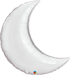 35in SILVER Crescent MOON Foil Balloon - Package of 5