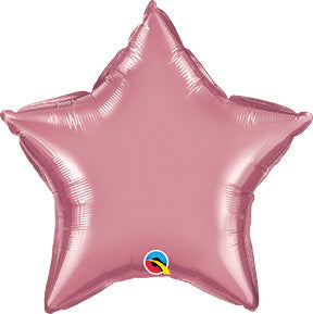 20in CHROME MAUVE STAR Shaped - Pack of 10 - Qualatex Foil Balloon