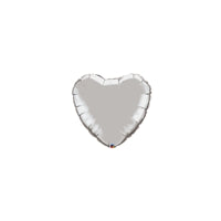 4in SILVER Heart Qualatex Foil - Pack of 25