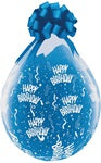 18in Happy Birthday A-Round CLEAR Stuffing Balloon (25ct)