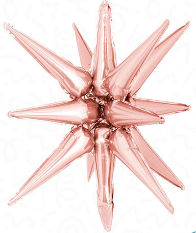 22in ROSE GOLD Starburst - Foil Balloon - IRP - One Inflation Point