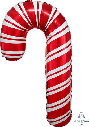 37in Holiday CANDY CANE - SuperShape Foil Balloon - PKG