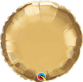 18in CHROME GOLD Round - Pack of 10 - Qualatex Foil Balloon