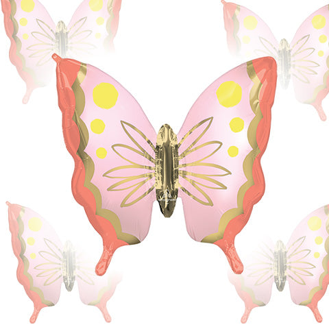 30in Soulful Blossoms BUTTERFLY - SuperShape Foil Balloon - Pack of 5