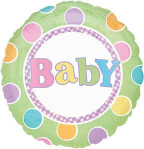 VLP 18in BABY Dots Green - Pack of 10 - Round Foil Balloon