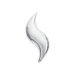 28in SILVER CURVE Foil Balloon - Package of 3 Air Fill - Valved