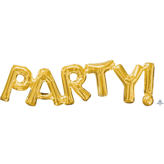 PARTY - Phrase GOLD (PKG) 33inx9in - Air-fill Valved