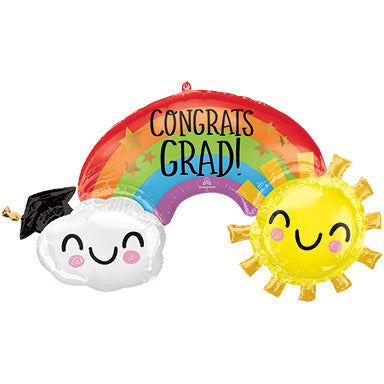 41in Congrats GRAD Rainbow - SuperShape Foil Balloon (PKG)