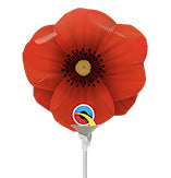 14in Mini Pretty Poppy- Foil Balloon - Pack of 10 - Air Fill & Heat Seal Only