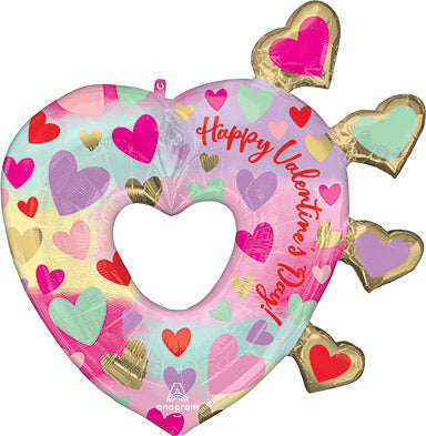 30in HVD Open Heart PASTEL (PKG) SuperShape Foil Balloon