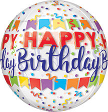 Happy BIRTHDAY Banner Bash ORBZ Foil Balloon (PKG)