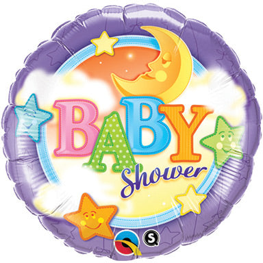 18in Baby Shower Moon & Stars Foil Balloon - Pack of 10