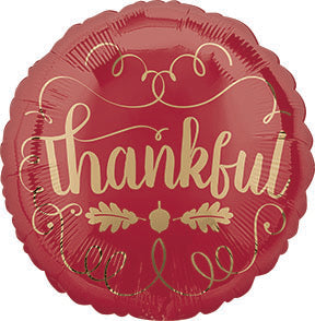 VLP THANKFUL Squiggles - Standard Round Foil Balloon - Pack of 10