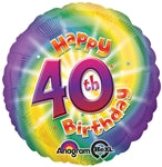 HAPPY 40th BIRTHDAY - Standard HX - Foil Balloon