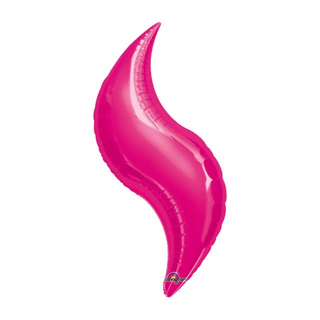 36in FUCHSIA CURVE Foil Balloon - Package of 3 Helium or Air Fill - Valved