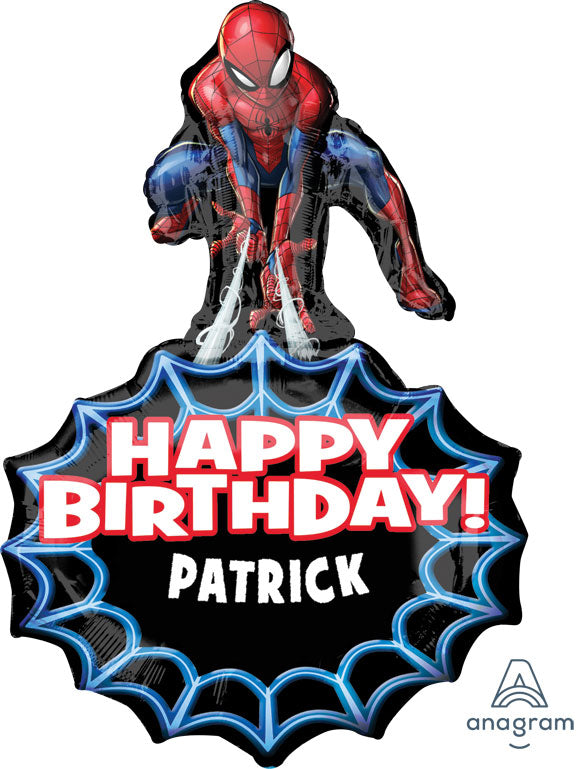 34in SPIDER-MAN Personalized Foil Balloon (PKG) Includes letters to add a name