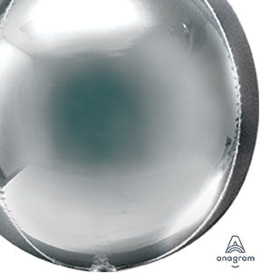 Jumbo SILVER Orbz - Pack of 3 - Dimensional Foil Balloons