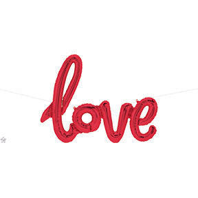 40in LOVE Script - RED - Pkgd  - Foil Balloon - Air Fill ONLY