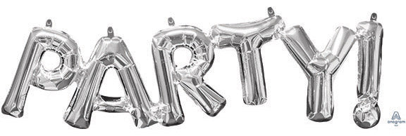 PARTY - Phrase SILVER (PKG) 33inx9in - Air-fill Valved