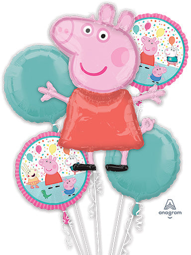 PEPPA Pig Balloon Bouquet - Bouquet of 5 Balloons