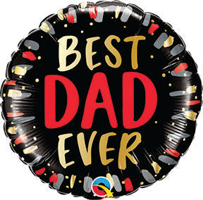 18in Best DAD Ever - Round Foil Balloon - Pack of 5