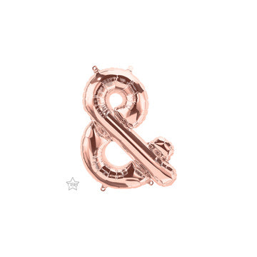 16in AMPERSAND - ROSE GOLD - Pkgd Foil Balloon