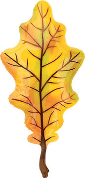 42in Yellow FALL Oak Leaf - SuperShape Foil Balloon - Retail Packaged