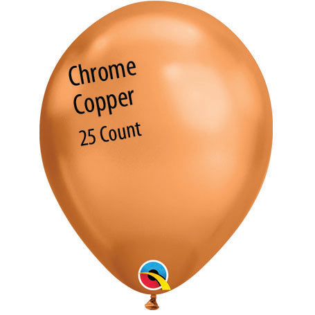 11in CHROME COPPER Qualatex Plain Latex Balloons (25ct)