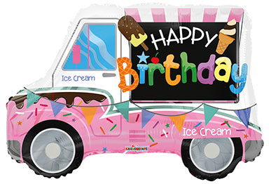 26in BDAY Ice Cream Truck - Foil Balloon Pack of 5