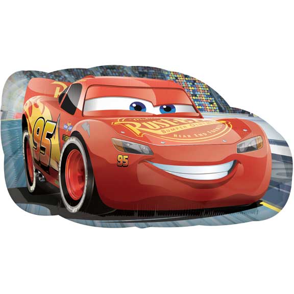 30in LIGHTNING McQUEEN In Action- SuperShape Foil Balloon (PKG)