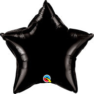 9in BLACK Star Qualatex Foil - Pack of 25