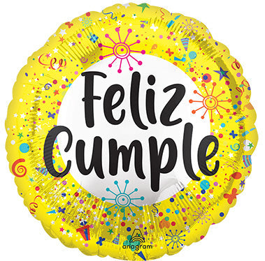 FELIZ CUMPLEANOS Celebration - Standard XL - Round Foil Balloon - IRP