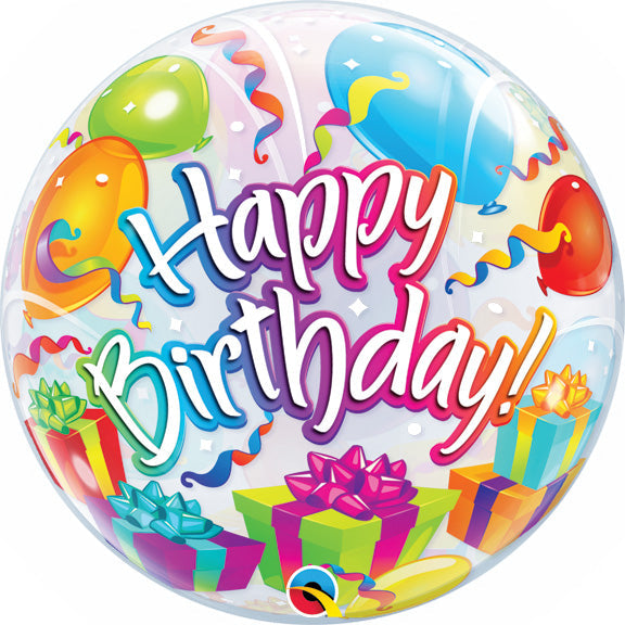 22in BIRTHDAY Surprise Bubble Balloon (Pkg) Vinyl Balloon