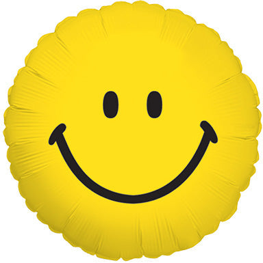 18in Happy Face - Shaped Foil Balloon - Pack of 5