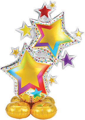 59in AirLoonz Colorful Star Cluster Foil Multi-Balloon (PKG)