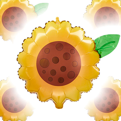 22in SUNFLOWER - Junior Shape Foil Balloon - Pack of 5