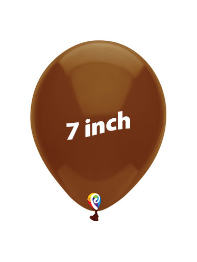 7in COCOA BROWN Funsational Latex Balloons (50ct)