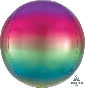 Rainbow OMBRE' ORBZ Foil Balloon (PKG)